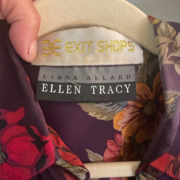 ELLEN Tracy  Vintage THE MOST Gorgeous very long all silk  blouse med LG new - Picture 3 of 9